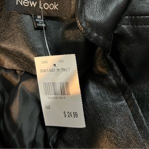 Black cropped leather jacket